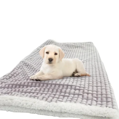 Быстрая доставка, двухслойное мягкое толстое флисовое одеяло для собак, уютное одеяло для домашних животных из шерпа